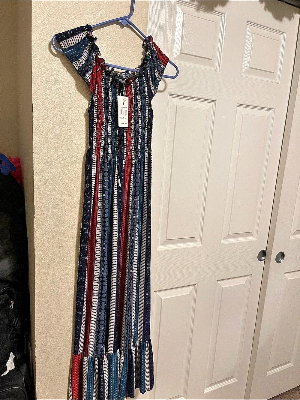 Seven Islands Striped Maxi Dress in Blue & Red Size Small NWT